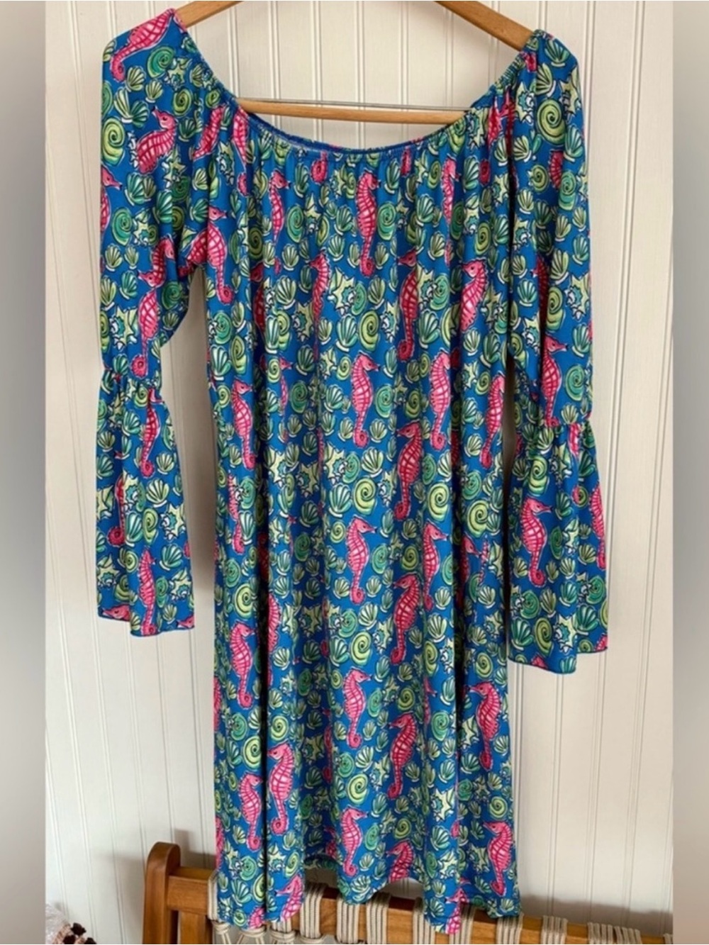 Simply Southern Seahorse Print Beach Dress Size Medium